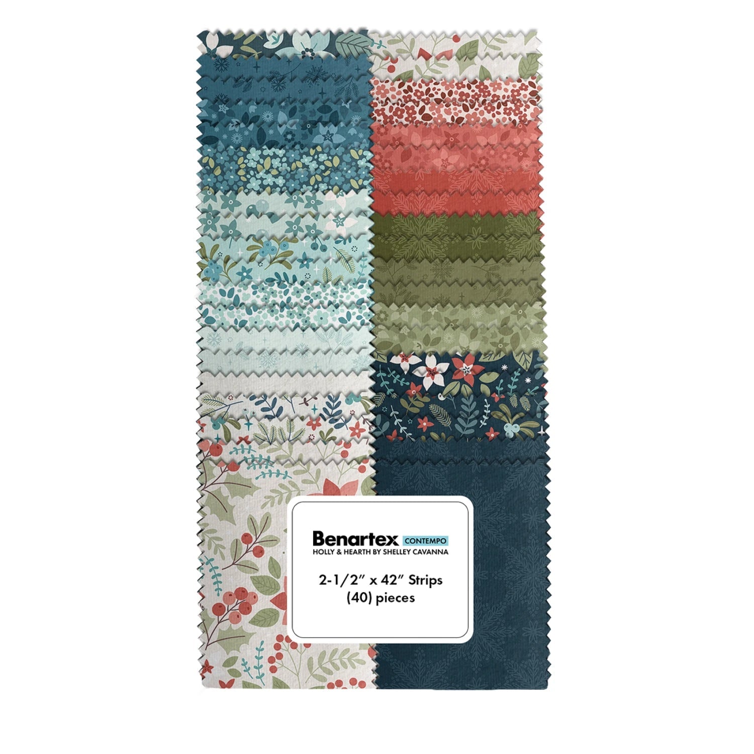 Holly & Hearth | 2.5in Strips 40pcs (STHLYPK) - Maple Leaf Quilting Company Ltd.
