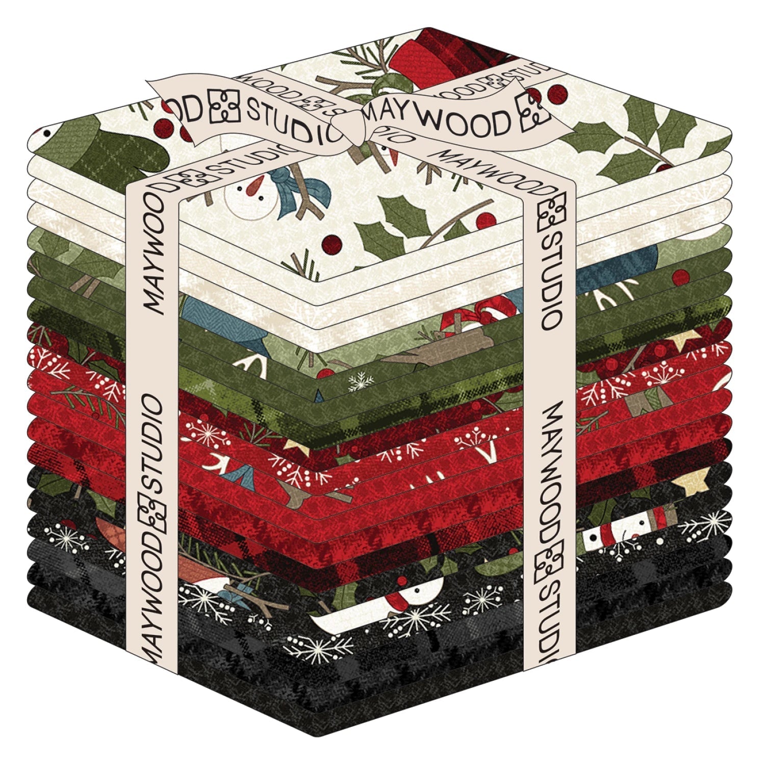 Holly Jolly Flannel by Bonnie Sullivan Collection| Fat Quarter Package - 20pcs (FQ - MASHOJF) - Maple Leaf Quilting Company Ltd.