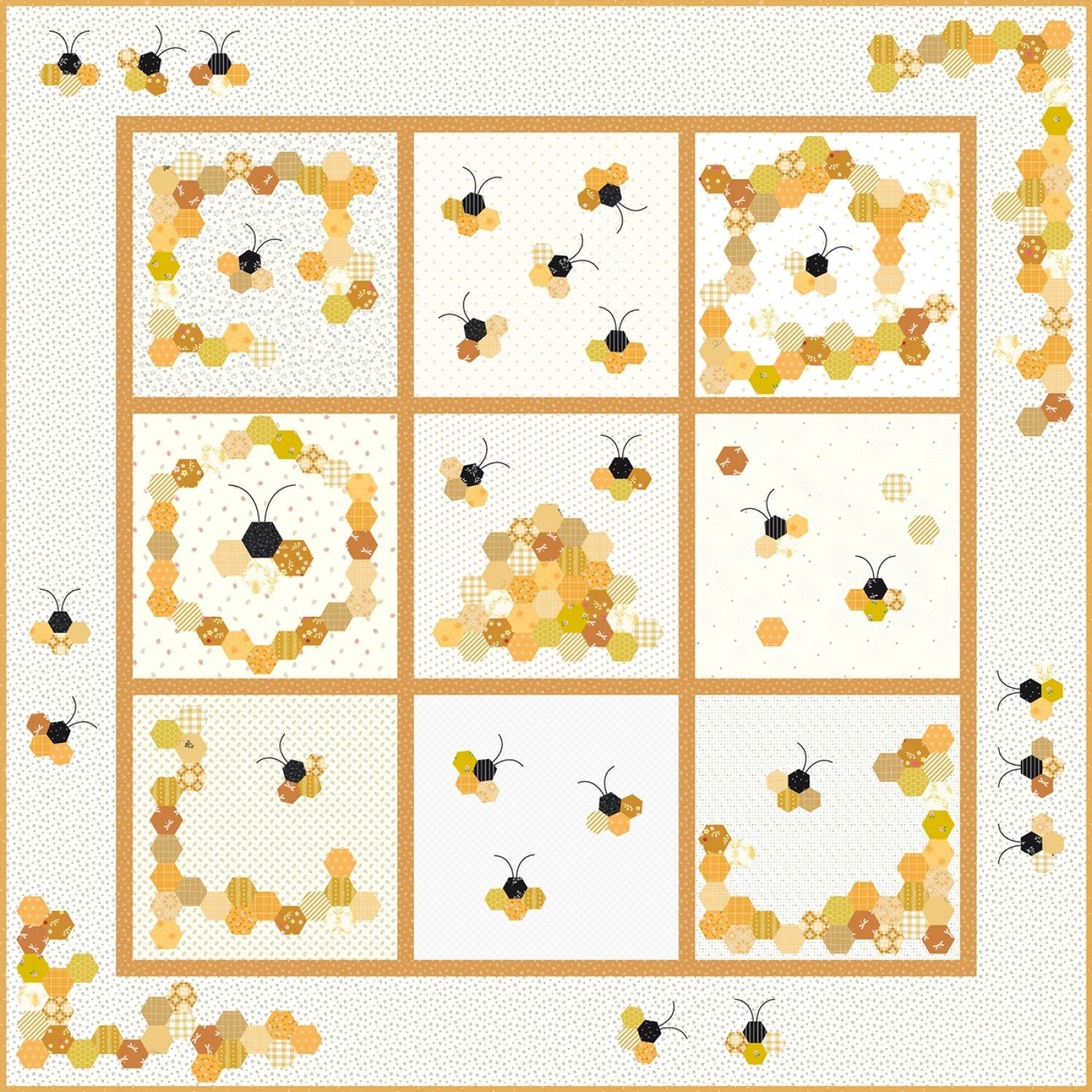 Honey to the Bee Quilt Pattern (PSDCO - HONEY) - Maple Leaf Quilting Company Ltd.