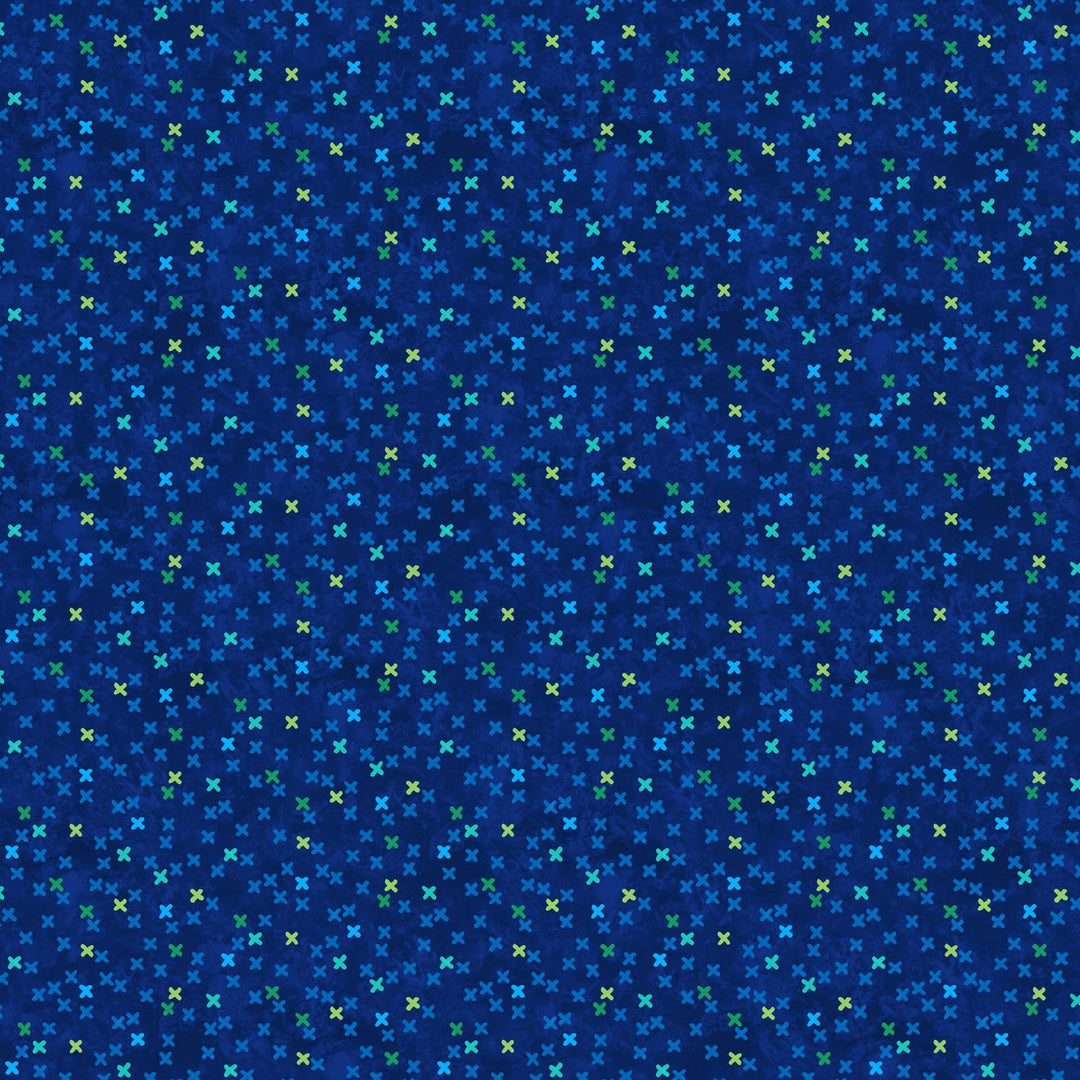 Hugs & Kisses - Big Kisses Blue Multi | 43/44" Flannel (F28001 - 46) - Sold in UNITS of ¼ metre - Maple Leaf Quilting Company Ltd.
