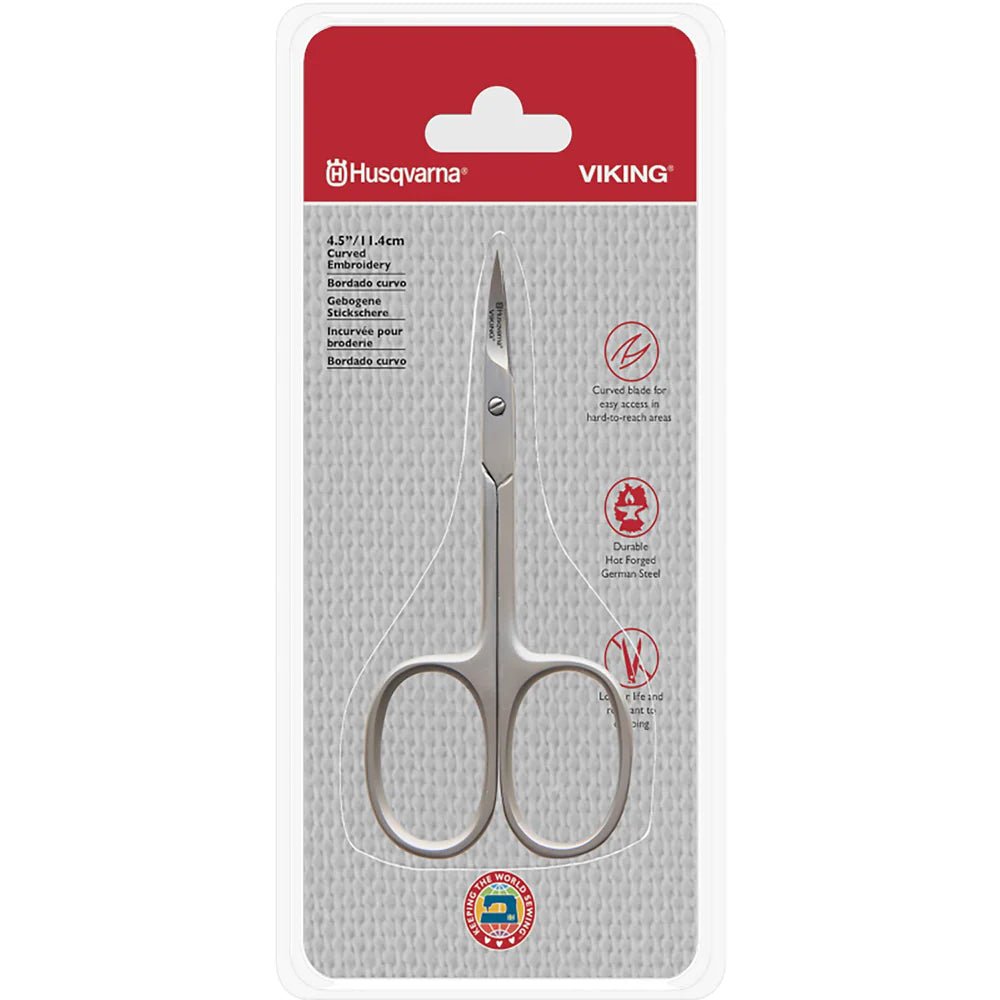 Husqvarna Viking 3.5" Curved Embroidery Scissors - Maple Leaf Quilting Company Ltd.