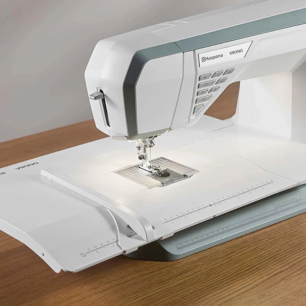 HUSQVARNA® VIKING® Extension Table with Adjustable Guide (TOPAZ 55Q & 65) - Maple Leaf Quilting Company Ltd.