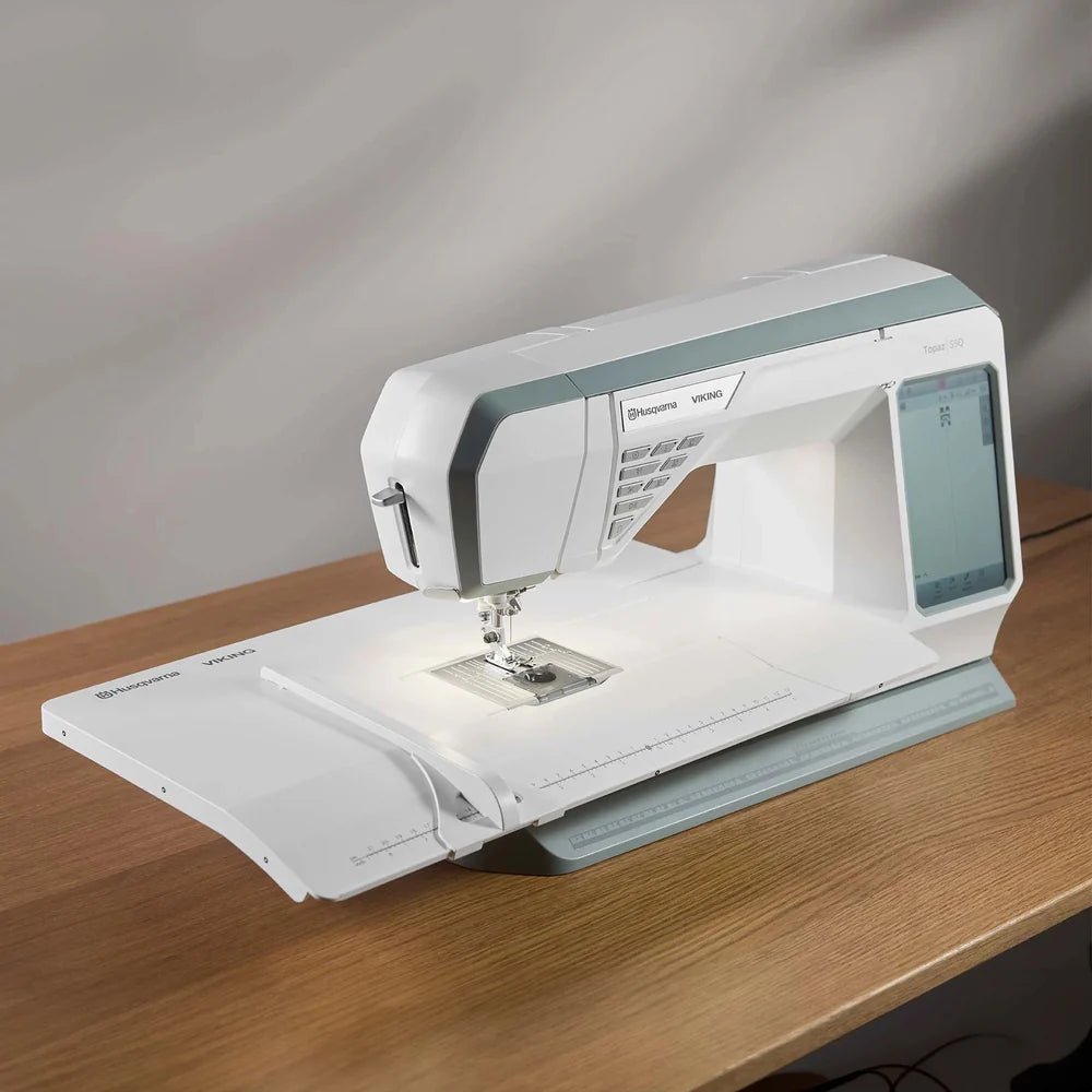 HUSQVARNA® VIKING® Extension Table with Adjustable Guide (TOPAZ 55Q & 65) - Maple Leaf Quilting Company Ltd.