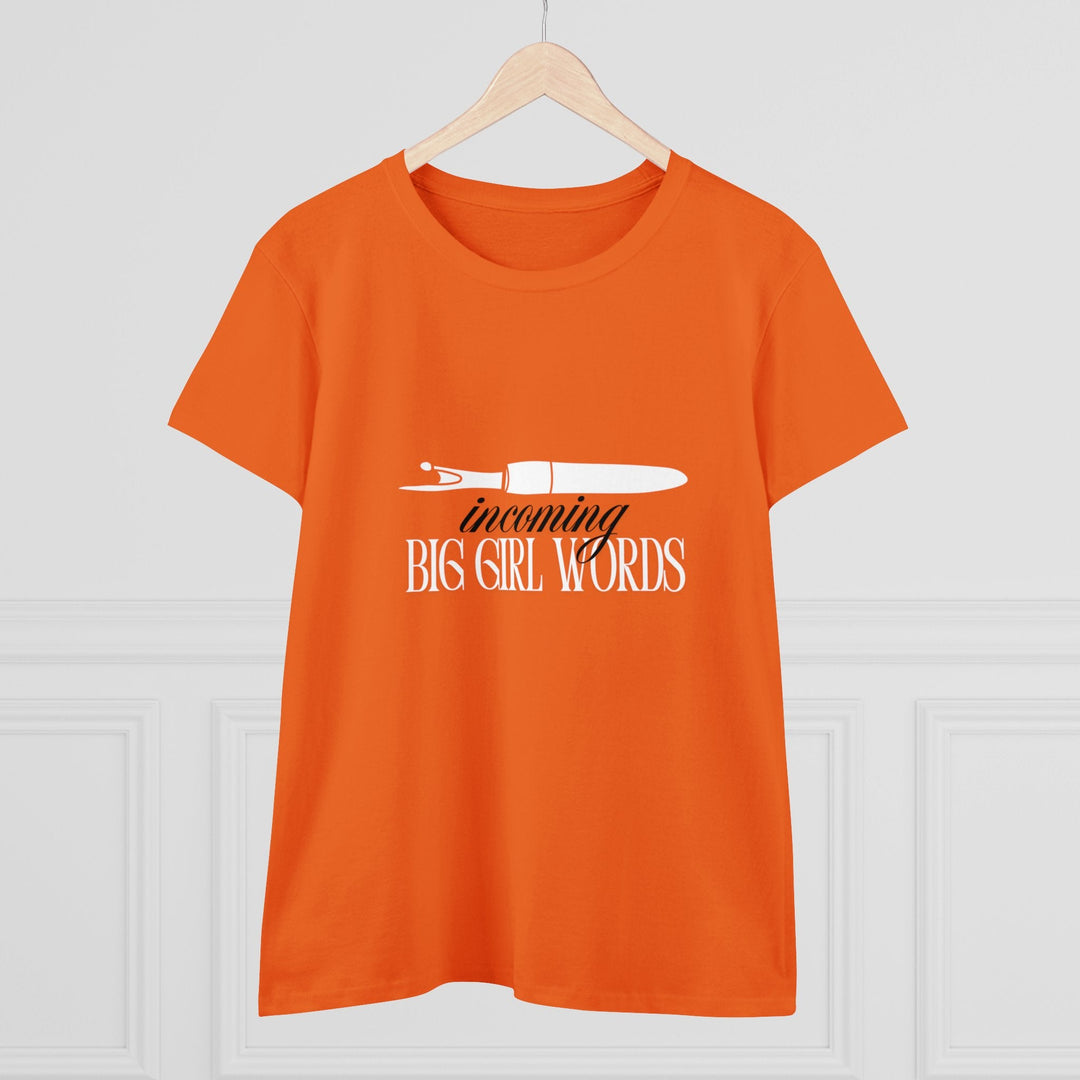'Incoming Big Girl Words' - Funny Women's Cotton Tee | The Perfect Gift - Maple Leaf Quilting Company Ltd.