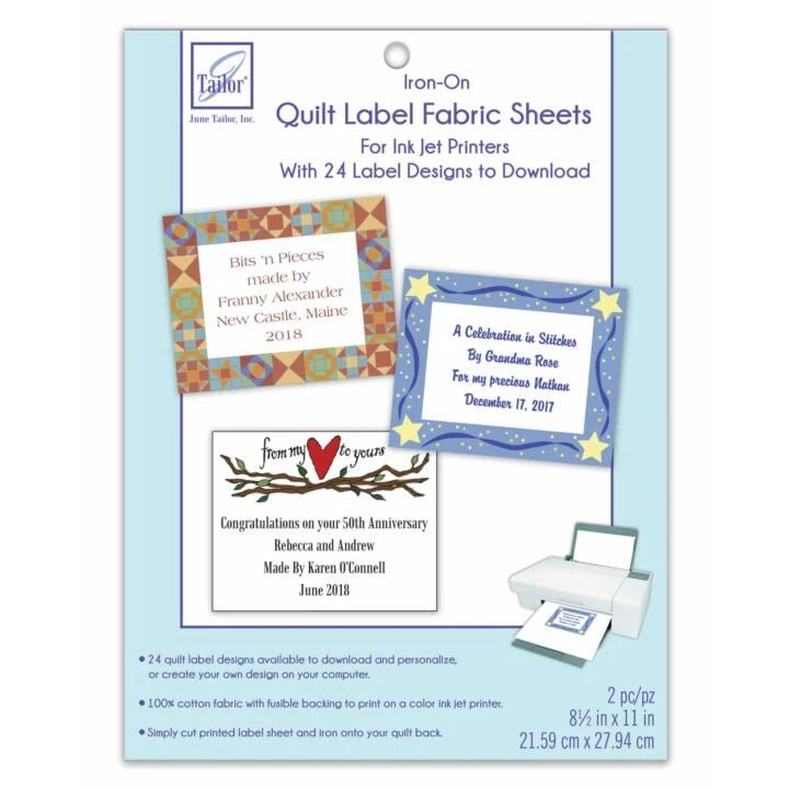 Iron-On Quilt Label Fabric Sheets (JT-403) - Maple Leaf Quilting Company Ltd.