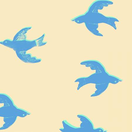 Ivory Bluebird 108" Cotton (54543W - 1DES) – Sold in UNITS of ¼ metre - Maple Leaf Quilting Company Ltd.