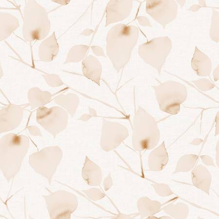 Ivory Water Color Leaves 108" Cotton (BQ3502 - 41) – Sold in UNITS of ¼ metre - Maple Leaf Quilting Company Ltd.