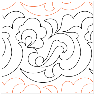 Jacobean – 9” Paper Pantograph - Maple Leaf Quilting Company Ltd.