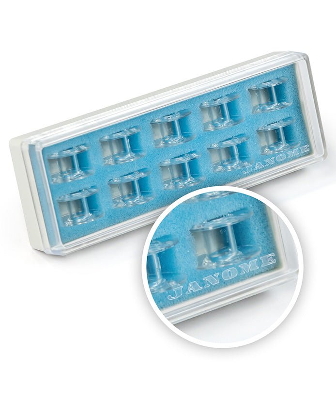 Janome Clear Bobbin Case - Retro (10pcs) - Maple Leaf Quilting Company Ltd.