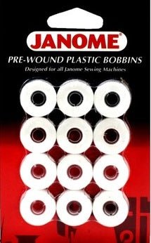 Janome Pre - Wound Bobbins - White - Maple Leaf Quilting Company Ltd.