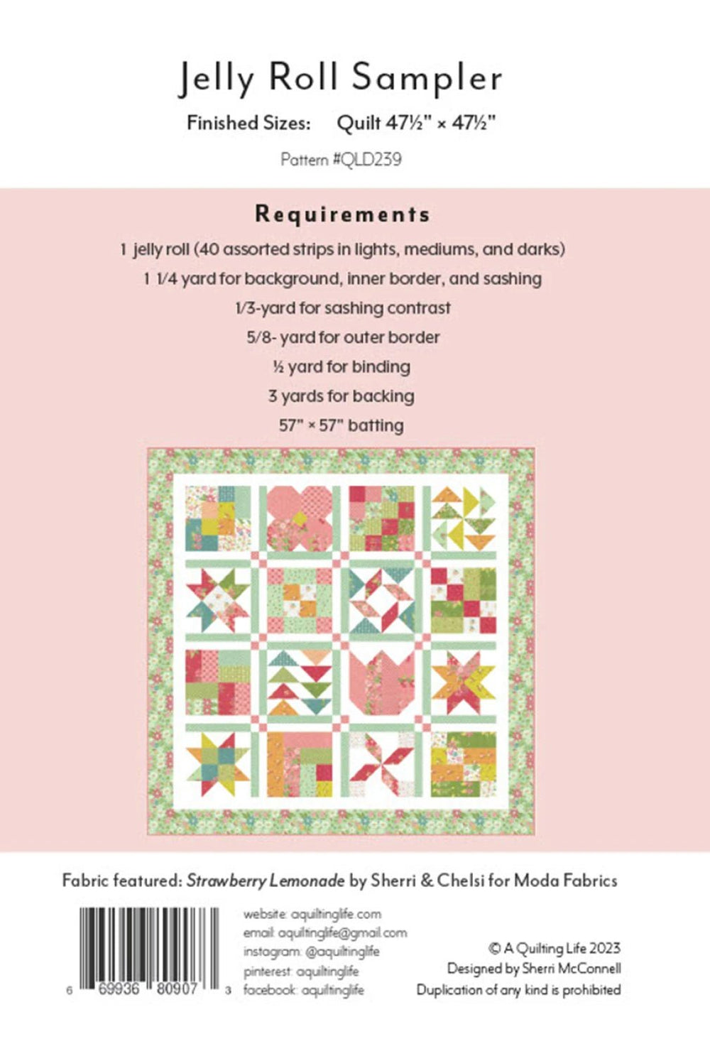 Jelly Roll Sampler (QLD239) - Maple Leaf Quilting Company Ltd.