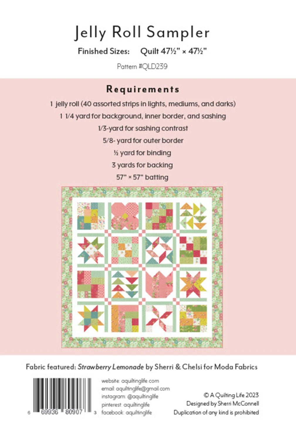 Jelly Roll Sampler (QLD239) - Maple Leaf Quilting Company Ltd.