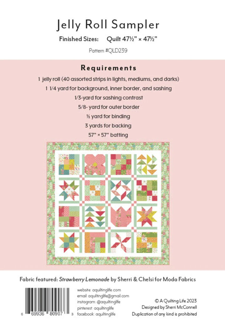 Jelly Roll Sampler (QLD239) - Maple Leaf Quilting Company Ltd.