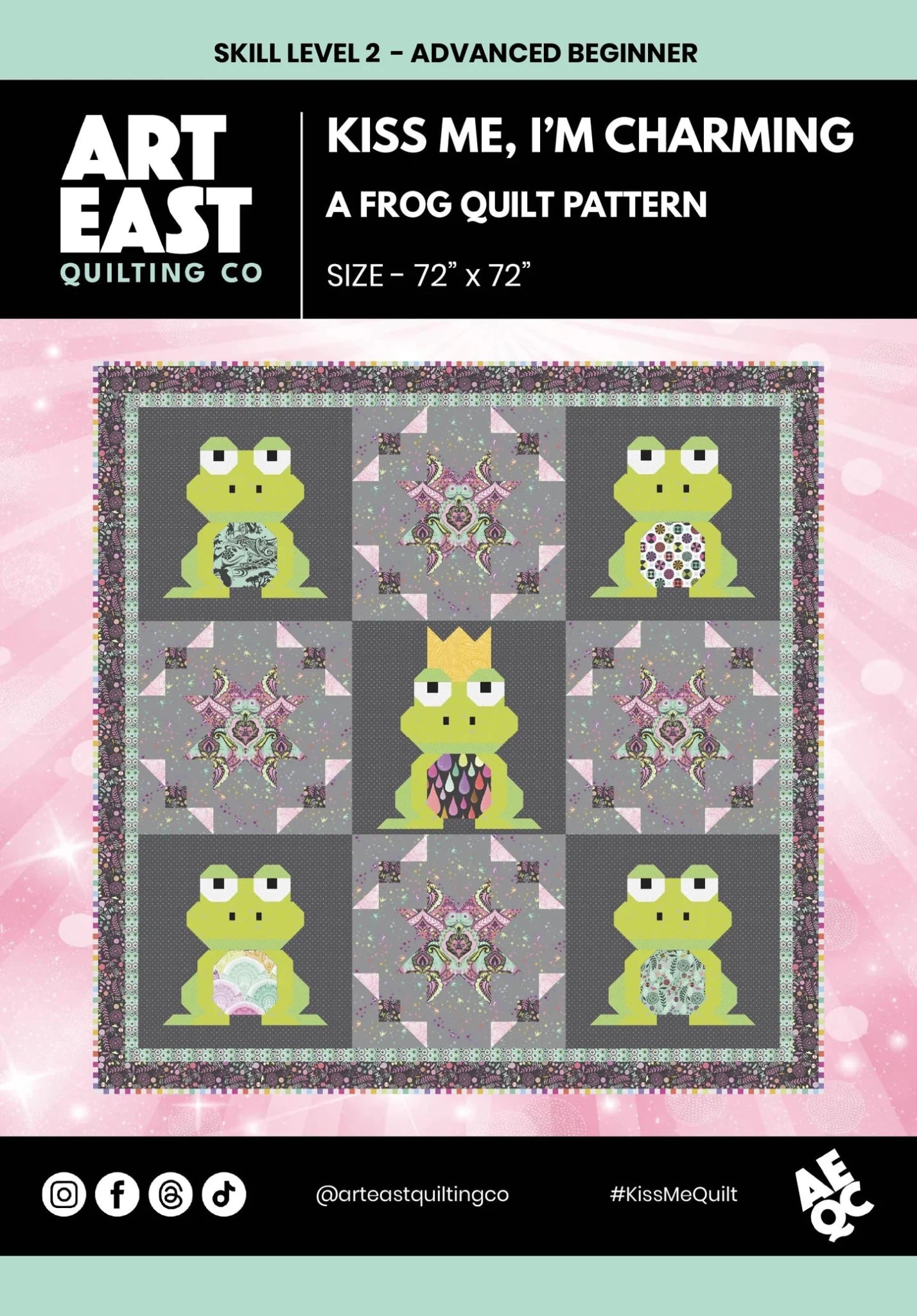 Kiss Me, I'm Charming! Quilt Pattern (AEKM0226) - Maple Leaf Quilting Company Ltd.