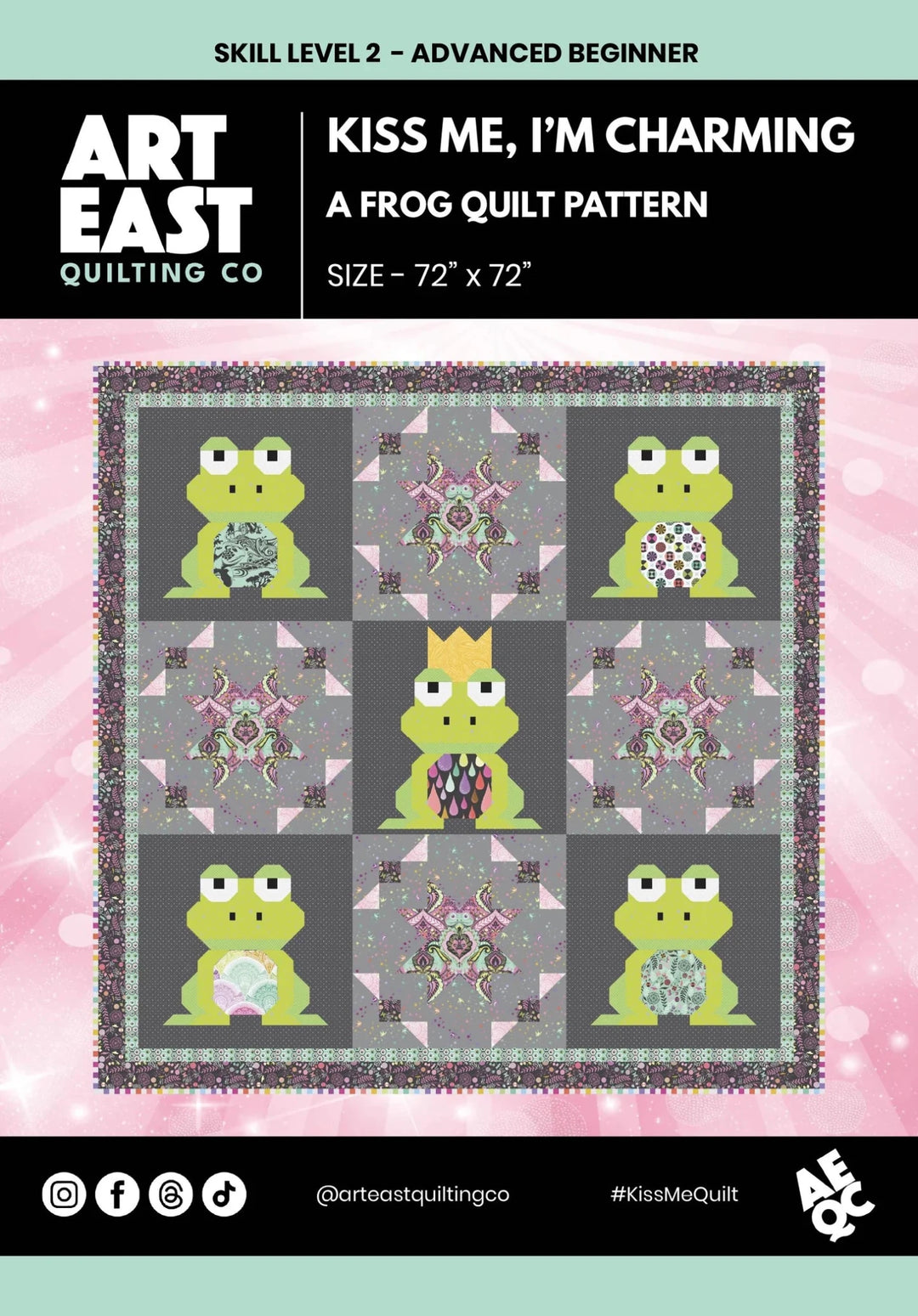 Kiss Me, I'm Charming! Quilt Pattern (AEKM0226) - Maple Leaf Quilting Company Ltd.