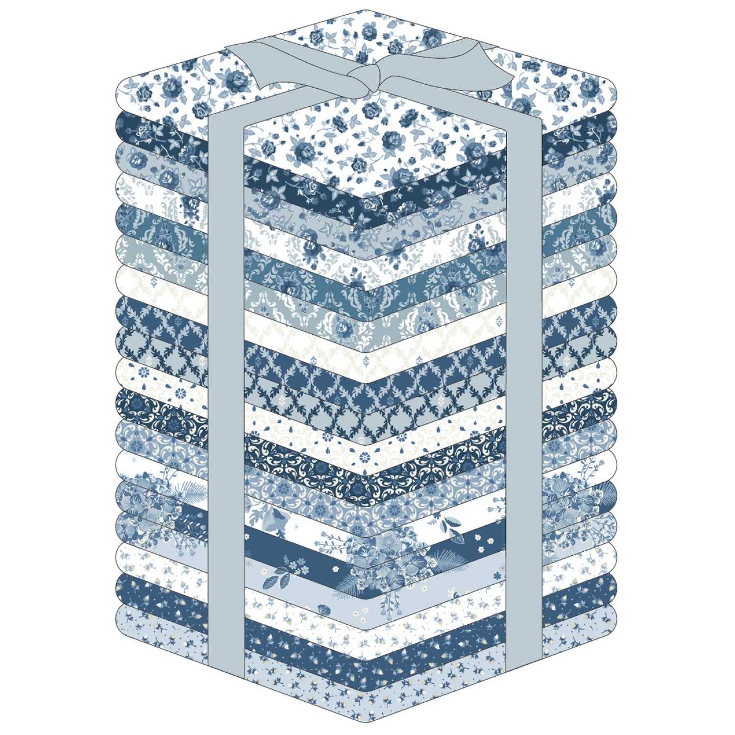 Lakeland Blues by Samantha Walker Collection | Fat Quarter Package - 18pcs (LB25821) - Maple Leaf Quilting Company Ltd.