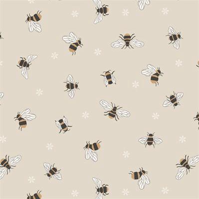 Lewis & Irene - Dark Cream Bees 108” Cotton (W5) - Sold in UNITS of 1/4 metre - Maple Leaf Quilting Company Ltd.