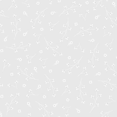 Light Grey Pretty Petals 108in Wide Back (QBD210M - K) - Sold in UNITS of 1/4 metre - Maple Leaf Quilting Company Ltd.