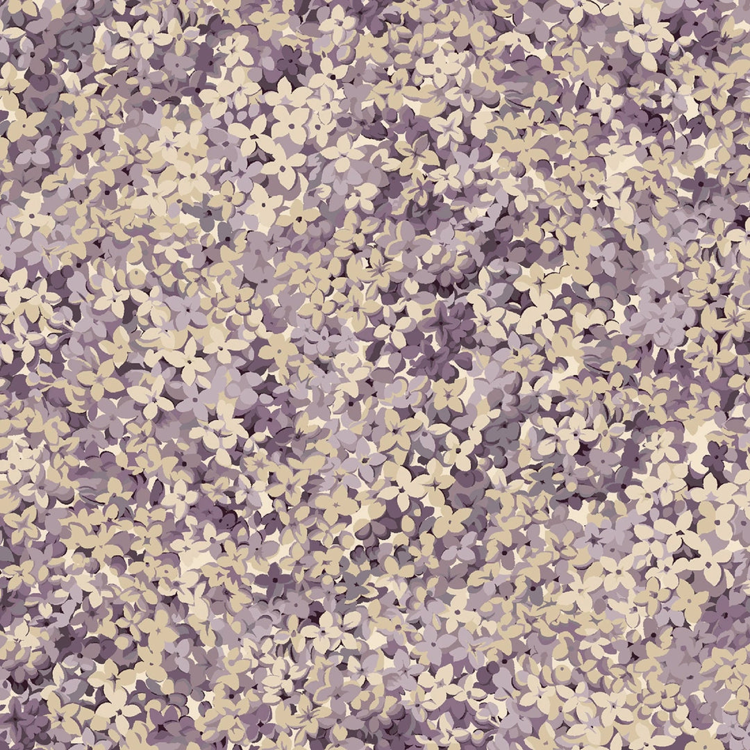 Lilac Packed Flowers | 108” Cotton (QB521583D - LILAC) - Sold in UNITS of 1/4 metre - Maple Leaf Quilting Company Ltd.