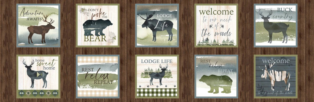 Lodge Blocks Printed Panel (LLIF5868 - Z) - Maple Leaf Quilting Company Ltd.
