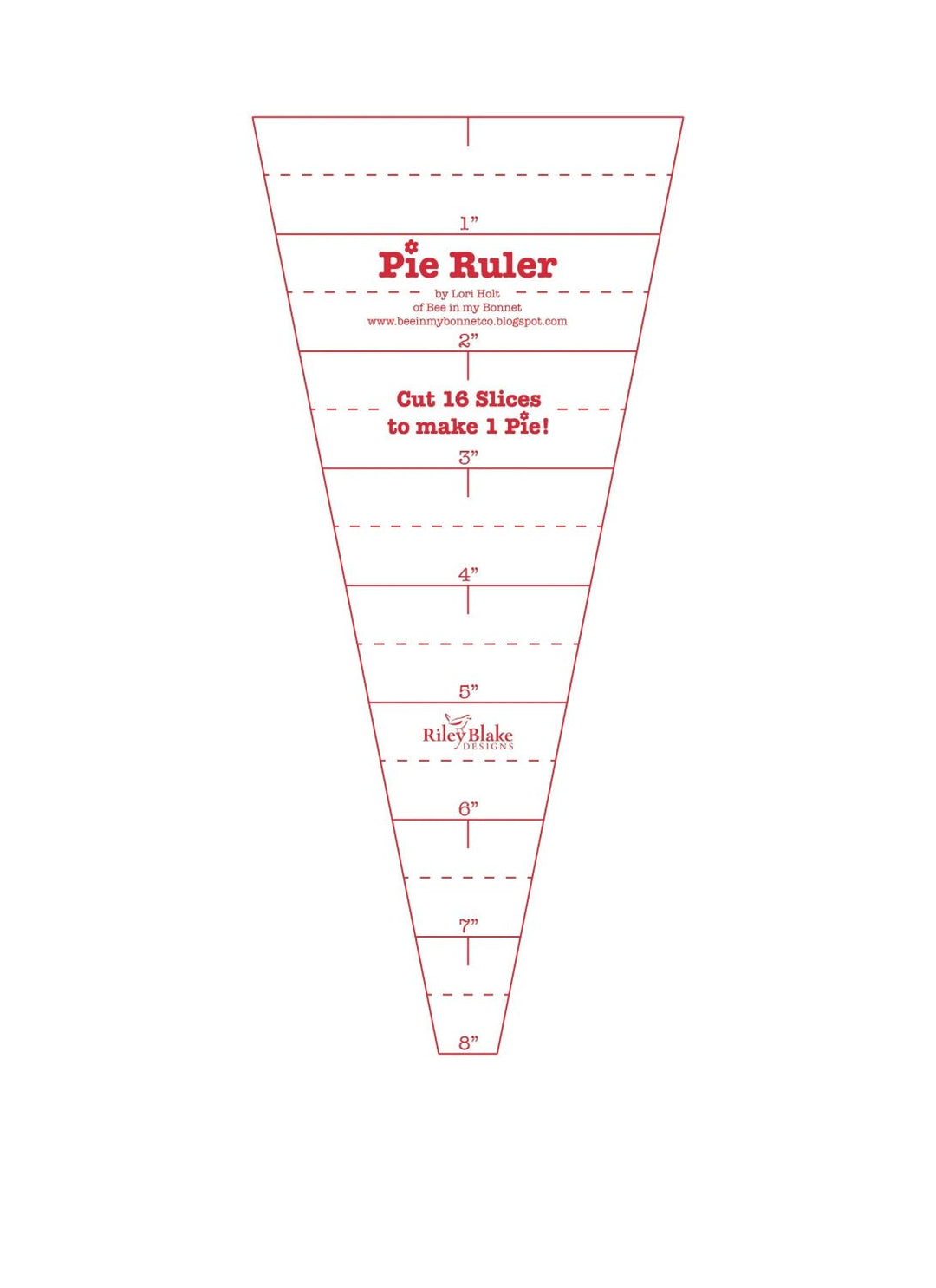 Lori Holt Pie Ruler 22-1/2 Degree (ST-4815) - Maple Leaf Quilting Company Ltd.