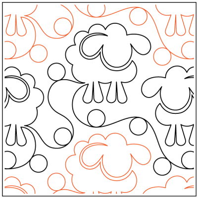 Love Ewe – 9” Paper Pantograph - Maple Leaf Quilting Company Ltd.
