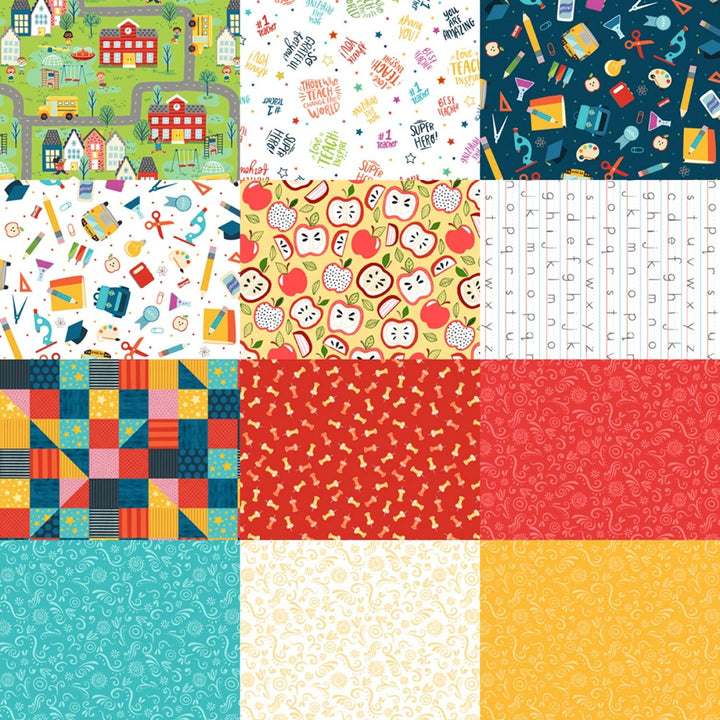 Love Teach Inspire | Fat Quarter Pack - 12 pcs (LTINFQ) - Maple Leaf Quilting Company Ltd.