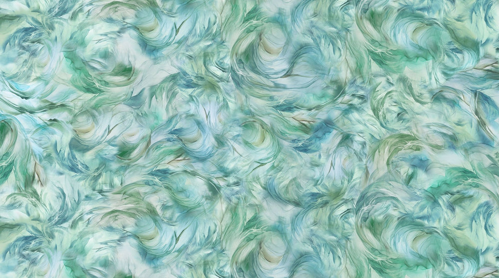 Lt. Teal Swirl Texture - Raven's Call | 43/44" Cotton (DP28952 - 64) - Sold in UNITS of ¼ metre - Maple Leaf Quilting Company Ltd.
