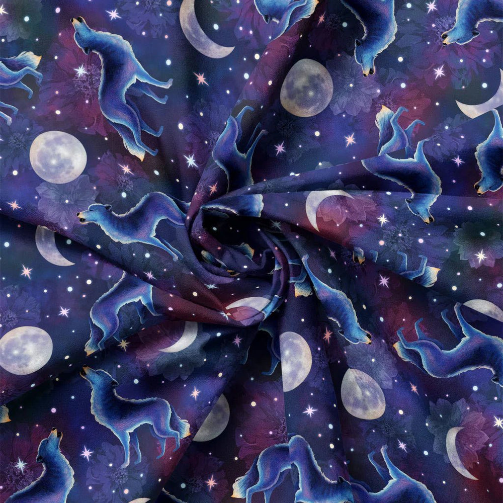 Lunar Wolves Celeste 44” (21240801 - 01) – Sold in UNITS of ¼ metre - Maple Leaf Quilting Company Ltd.