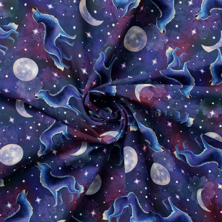 Lunar Wolves Celeste 44” (21240801 - 01) – Sold in UNITS of ¼ metre - Maple Leaf Quilting Company Ltd.