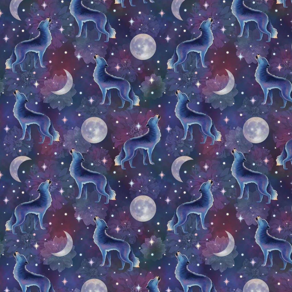 Lunar Wolves Celeste 44” (21240801 - 01) – Sold in UNITS of ¼ metre - Maple Leaf Quilting Company Ltd.