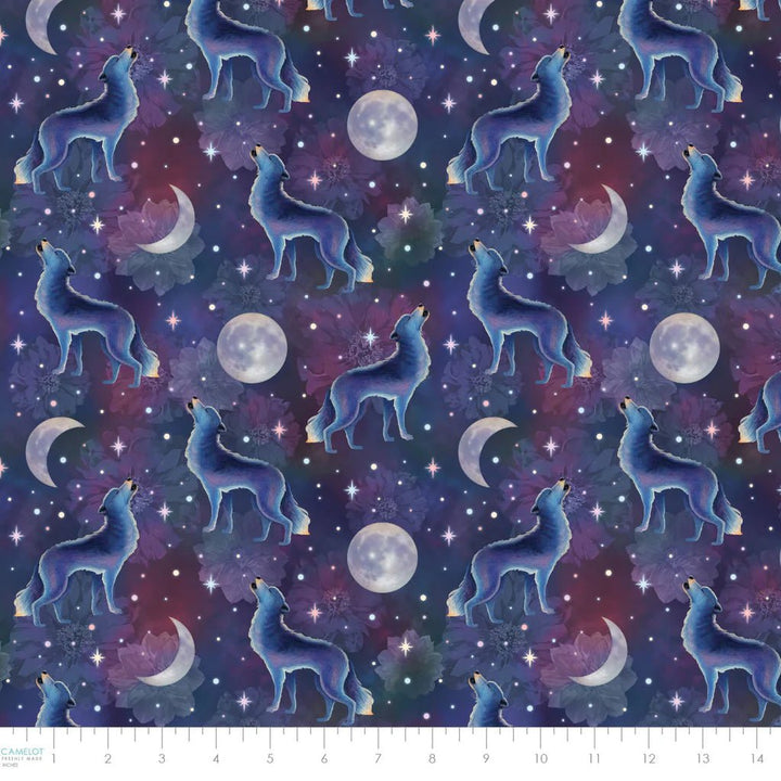 Lunar Wolves Celeste 44” (21240801 - 01) – Sold in UNITS of ¼ metre - Maple Leaf Quilting Company Ltd.