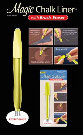 Magic Chalk Liner Yellow With Brush Eraser - Maple Leaf Quilting Company Ltd.