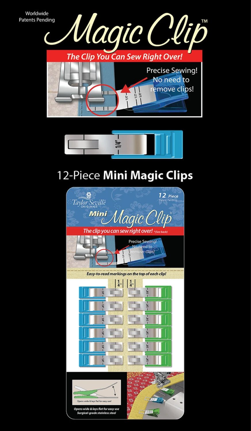 Magic Clip Mini (12 Pack) - Maple Leaf Quilting Company Ltd.