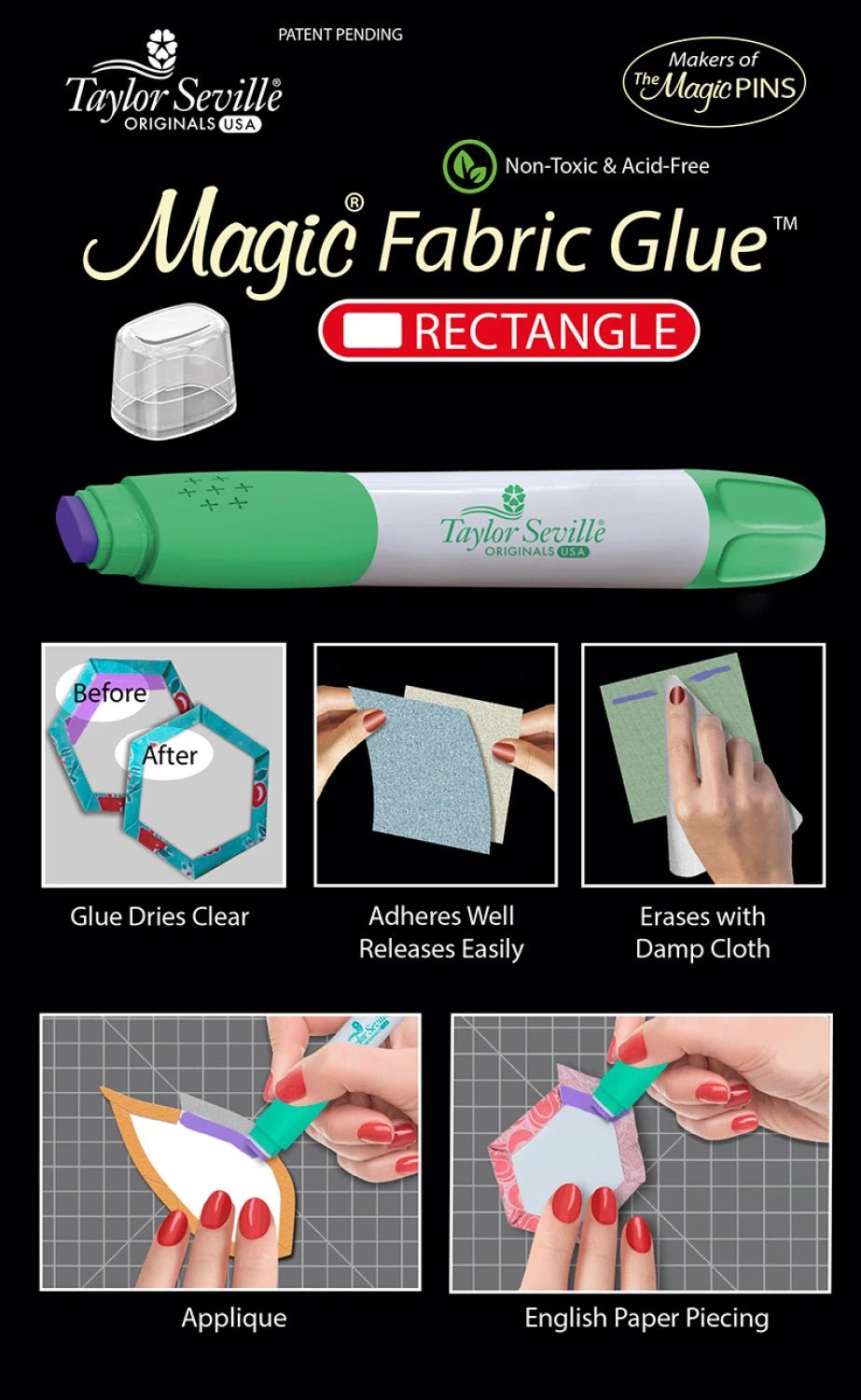 Magic Fabric Glue Rectangle (220375) - Maple Leaf Quilting Company Ltd.