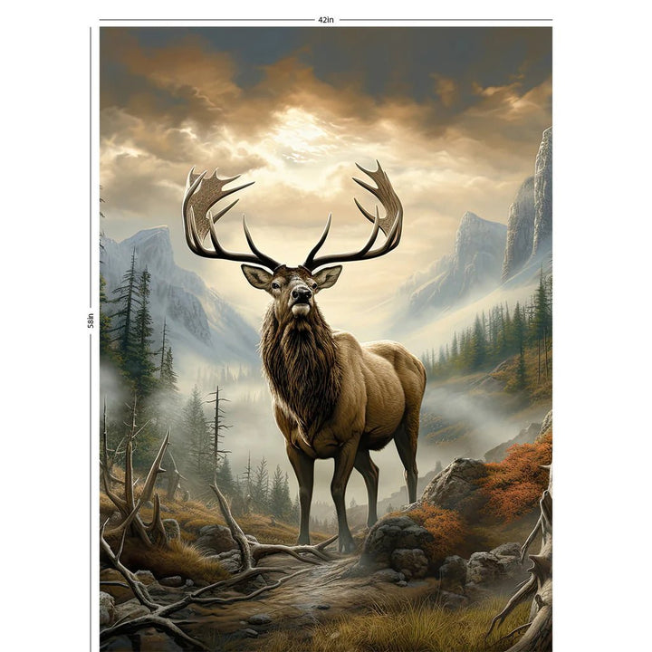 Majestic Elk - Digitally Printed Fleece Panel (42"x 58") - Maple Leaf Quilting Company Ltd.