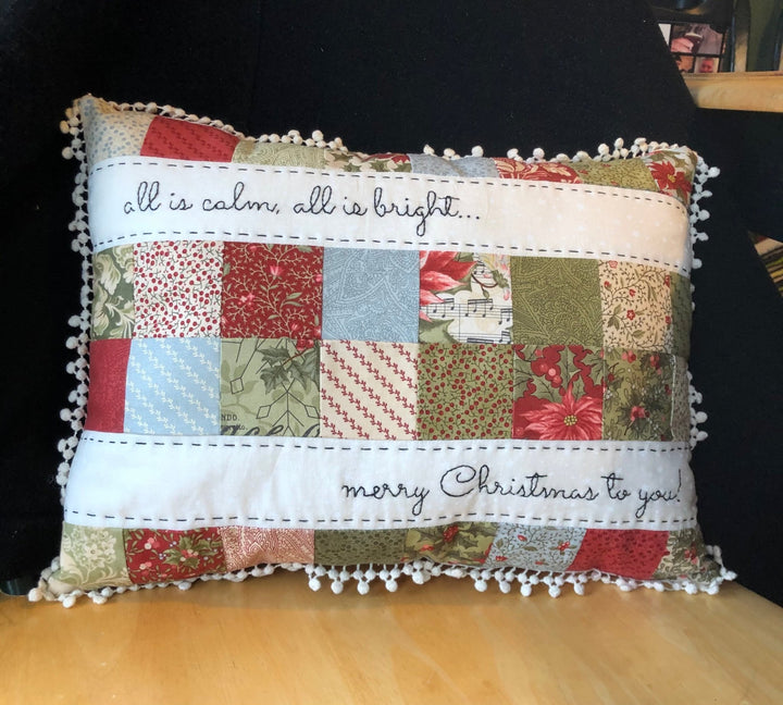 Maple Leaf Stitching Academy Merry and Bright Christmas Pillow - Beginner Sewing Class - Maple Leaf Quilting Company Ltd.