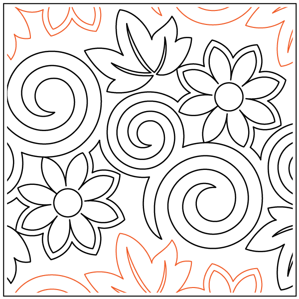 Maple Leaf Sunflower – 12.5” Paper Pantograph - Maple Leaf Quilting Company Ltd.