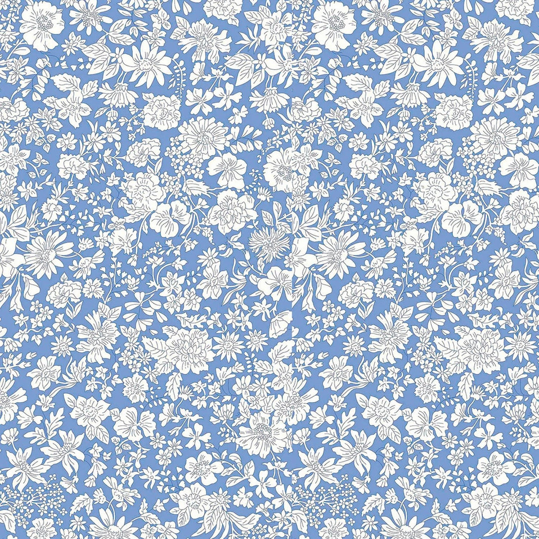 Marine Blue - London Bouquet by Liberty Fabrics Collection - Emily Blossom | 108" Cotton (0166W7410A) – Sold in UNITS of ¼ metre - Maple Leaf Quilting Company Ltd.