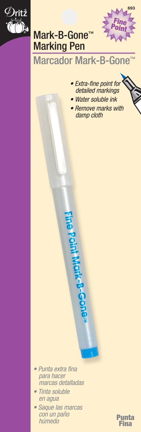 Mark - B - Gone Marking Pen Fine Point Blue (693) - Maple Leaf Quilting Company Ltd.