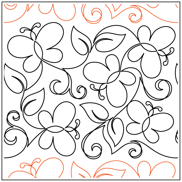 Maureen's Butterfly Garden – 12.5” Paper Pantograph - Maple Leaf Quilting Company Ltd.