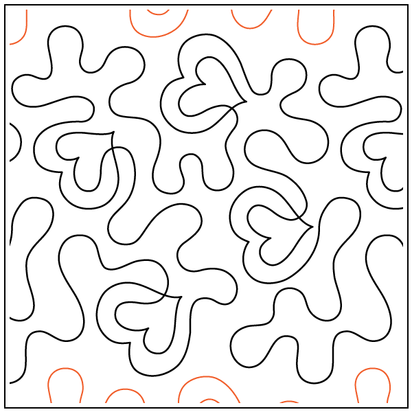 Meandering Hearts – 11” Paper Pantograph - Maple Leaf Quilting Company Ltd.