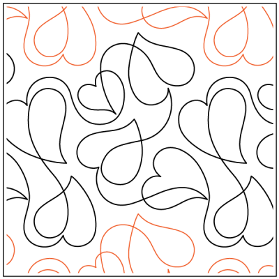 Meandering Hearts – 8.75” Paper Pantograph - Maple Leaf Quilting Company Ltd.