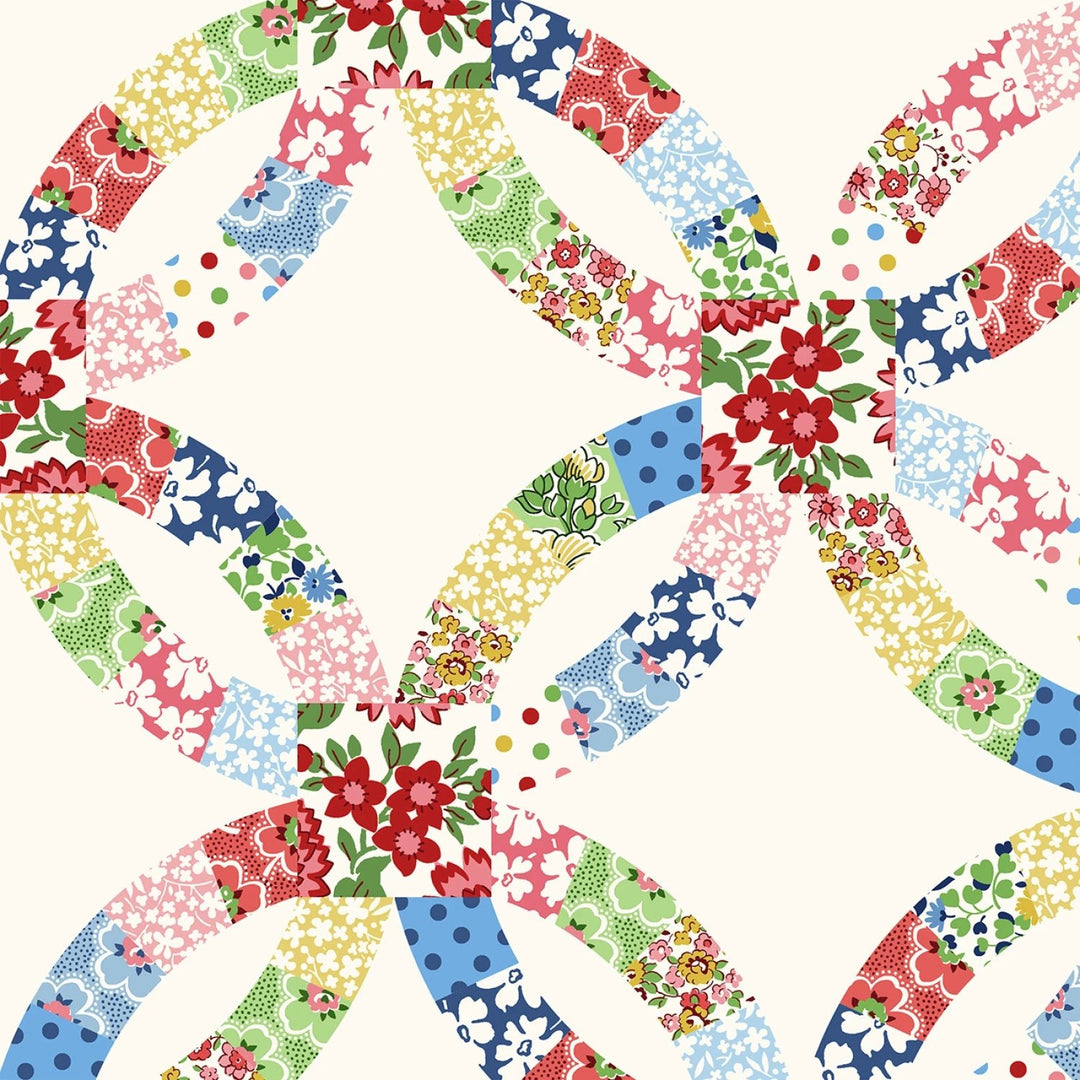 Merry Go Round by Whistler Studios Collection - Multi Double Wedding Ring | 108" Cotton ( 54796DW - X) – Sold in UNITS of ¼ metre - Maple Leaf Quilting Company Ltd.