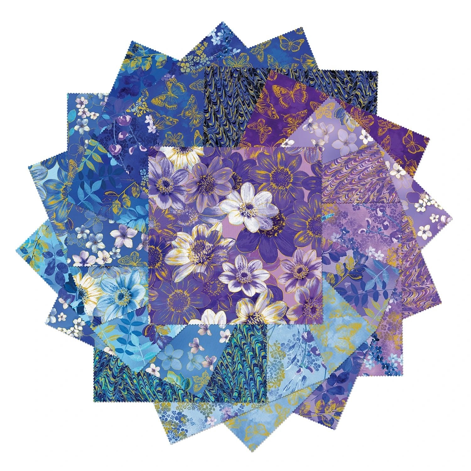 Metallic Impressions by Benartex Collection | 5in Squares - 42pcs (MTIM5PK) - Maple Leaf Quilting Company Ltd.