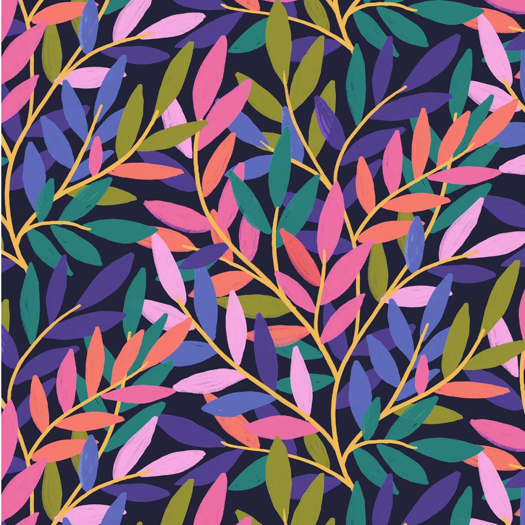 Midnight Twilight Tendrils 108” Cotton (54804W - 1DES) - Sold in UNITS of 1/4 metre - Maple Leaf Quilting Company Ltd.