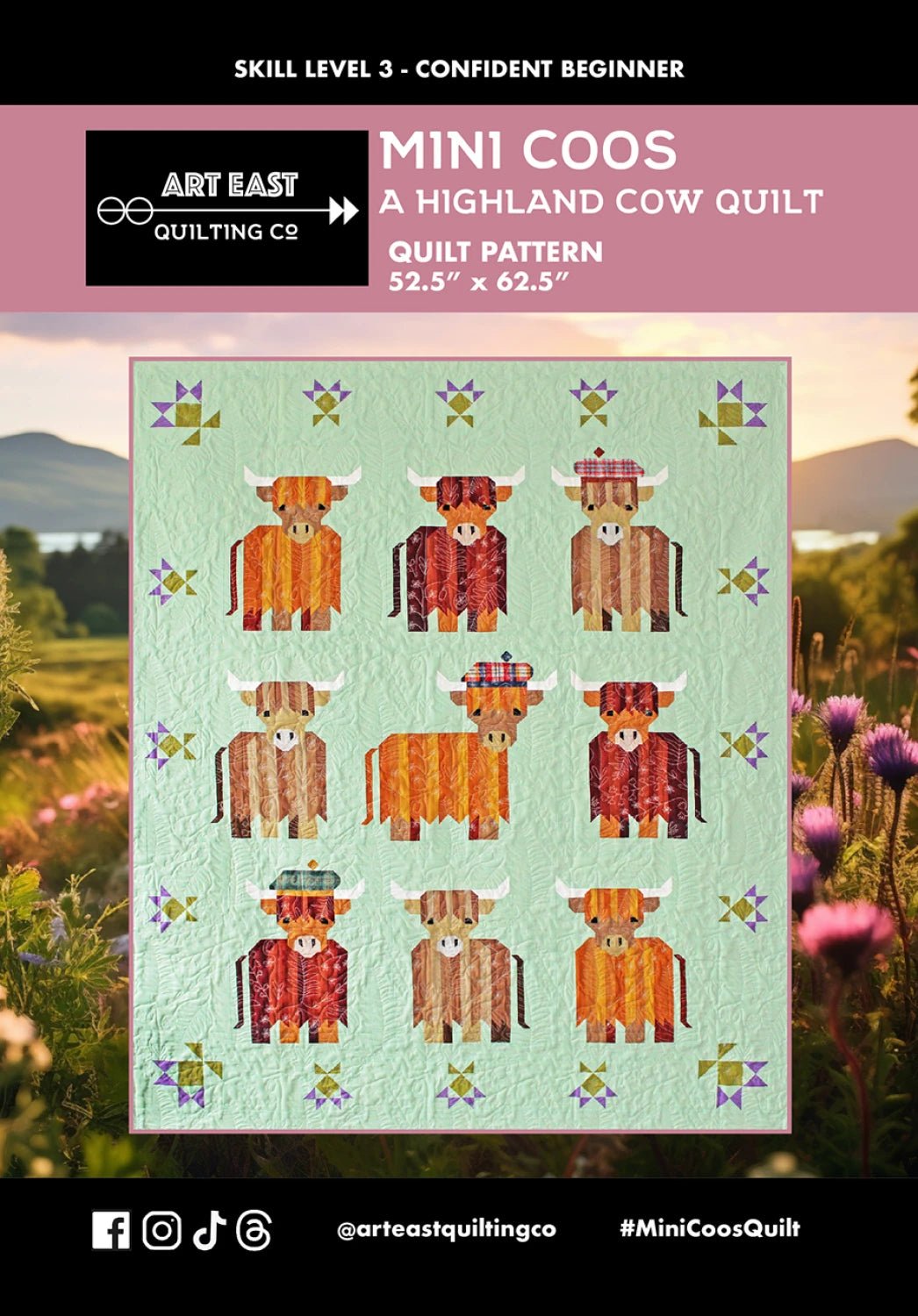 Mini Coos A Highland Cow Quilt - Pattern (AEMC1123) - Maple Leaf Quilting Company Ltd.