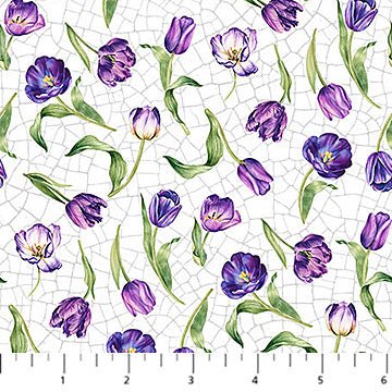 Mini Tulips - Tulip Garden | 43/44" (DP28496 - 10) - Sold in UNITS of ¼ metre - Maple Leaf Quilting Company Ltd.
