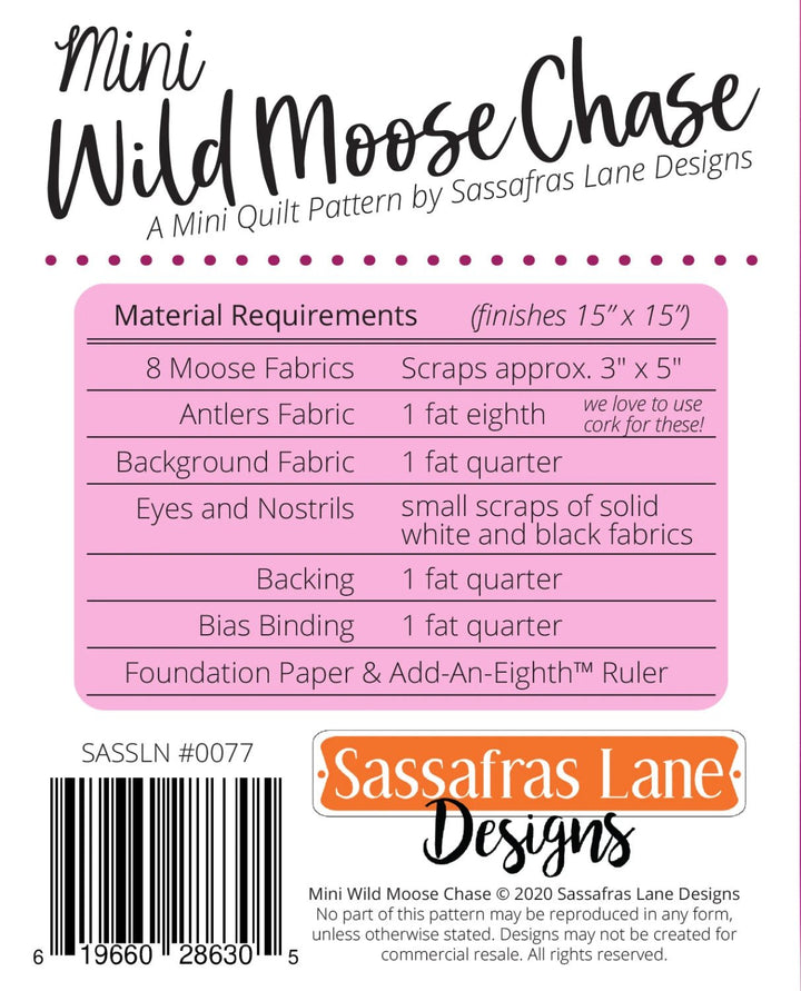 Mini Wild Moose Chase (SASSLN0077) - Maple Leaf Quilting Company Ltd.
