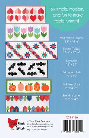 Modern Holiday Table Runners Paper Pattern - Maple Leaf Quilting Company Ltd.